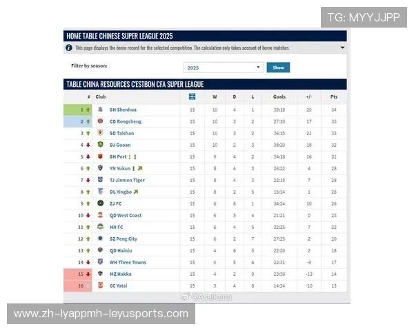 中超联赛积分榜更新：积分变化与形势分析